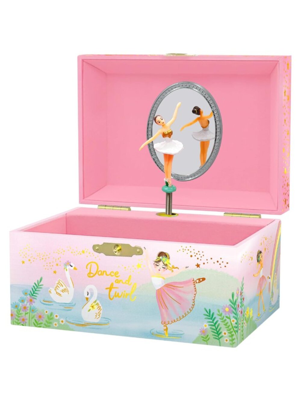 Musical Ballerina Jewelry Box for Girls Spinning Swan Lake Keepsake Organizer
